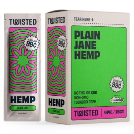 Twisted Hemp Wraps Natural Cigarette Rolling Papers Display | 4 Wraps Per Sleeve | Pack of 15 | 60 Wraps Total (Plain Jane)