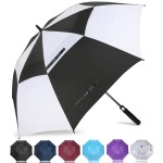 ZOMAKE Golf Umbrella Windproof, Extra Large Oversized Heavy Duty Double Canopy for Rain, Sports Games & Push Cart(62inch,Black,White)