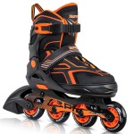 2PM SPORTS Torinx Green Boys Adjustable Inline Skates, Fun Beginner Roller Skates for Kids, Youth, Girls, Men and Women (Orange, Small - Little Kid (10.5C-13C US))