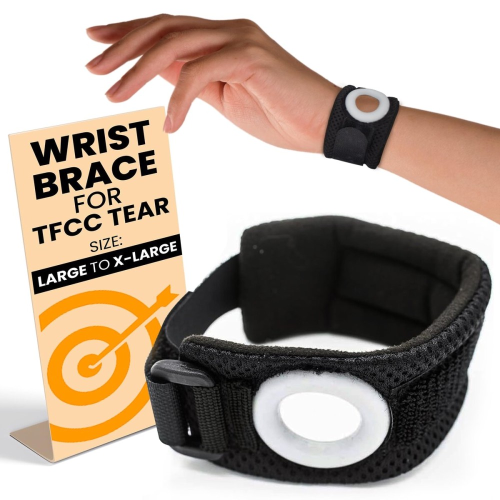 BULLSEYE Wrist Band with Silicone Ring - Stabilizer for Ulnar Sided Wrist Pain, TFCC Tears, DRUJ Instability, Pinky-sided Pain, Tendinitis, Repetitive Use Injuries, and Joint Support