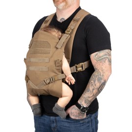 Tactical Baby Gear Tactical Baby Carrier for Dads - Ergonomic, Hip Healthy & Comfortable for Infants and Toddlers (8-33 lbs) (Coyote Brown)