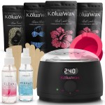 KoluaWax Premium Waxing Kit for Women - Beginner Friendly - Complete Wax Kit that includes 14oz of Wax Beads, Applicator, Pre and Post Care, Suitable for Sensitive Skin (Black)