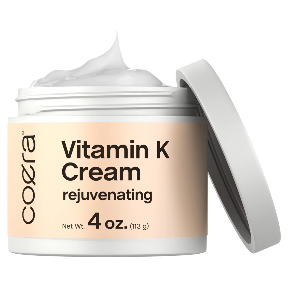 Coera Vitamin K Cream 4 oz | Premium Formula for Bruises, Spider Veins, Dark Circles, Broken Capillaries, Eyes, and Face | Paraben and SLS Free