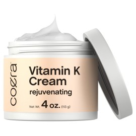 Coera Vitamin K Cream 4 oz | Premium Formula for Bruises, Spider Veins, Dark Circles, Broken Capillaries, Eyes, and Face | Paraben and SLS Free