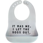 Baby Bib for Eating by Bella Tunno, Waterproof Silicone Bib with Large Food Catcher, Adjustable Fit for Babies 4-12 months & Toddlers 1-3 Years, Boys & Girls, Let The Dogs Out