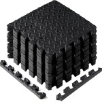 Yes4All EVA Interlocking Mats, Puzzle Floor Tiles, Foam Floor Padding with Border for Furniture, Home Space, Living Room, Garage 11 SQFT