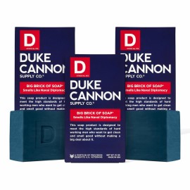 Duke Cannon Supply Co. Big Brick of Soap for Men - Naval Diplomacy, Refreshing Ocean Scent, Extra Large 10 oz Bars, 3-Pack