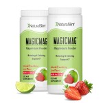 NaturalSlim Magicmag Pure Magnesium Citrate Powder - Stress, Constipation, Muscle, and Heart Support | Natural Strawberry & Lime Flavored Magnesium Supplement - 8oz Drink Mix (2 Pack)
