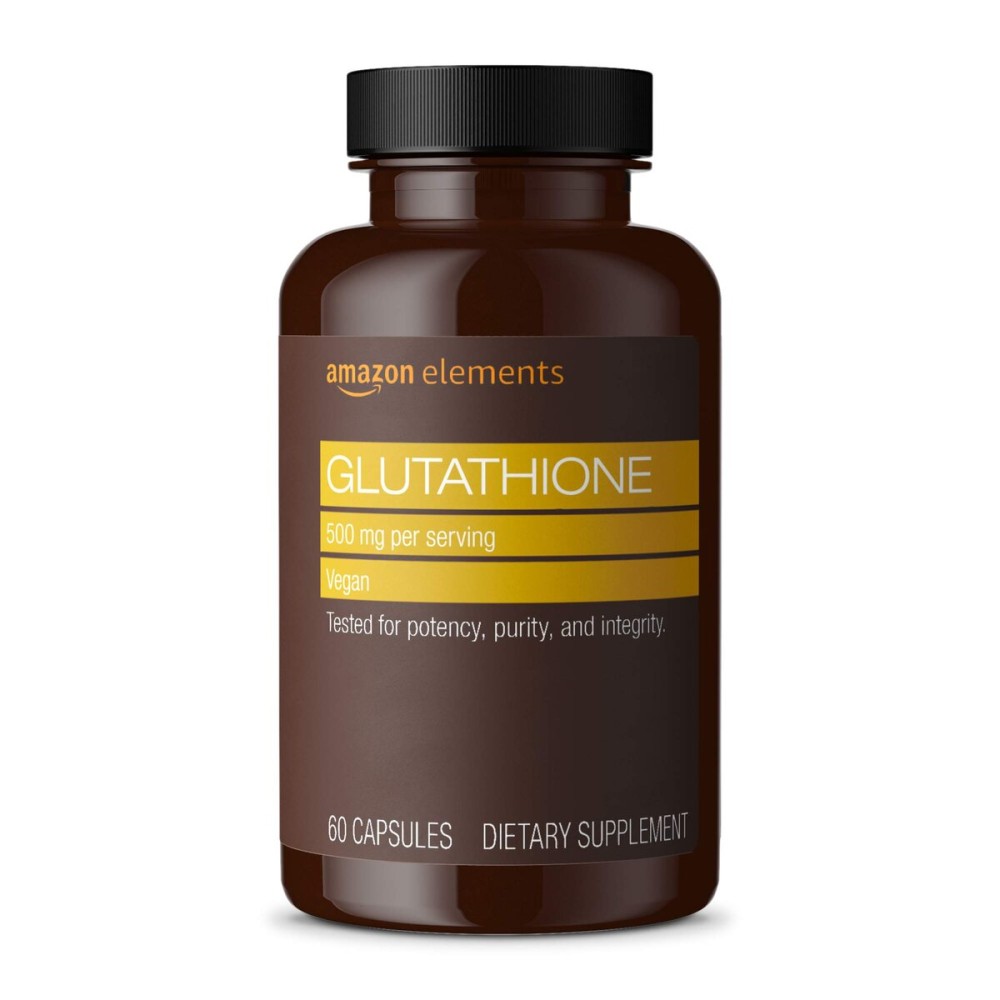 Amazon Elements Glutathione, Vegan, 500mg per Serving, 60 Capsules