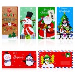 Iconikal 30-Pack Christmas Gift Card Money Holders with Envelopes 3.25x6.25-Inch 6 Festive Designs Holiday Cash Check Holder Party Favors