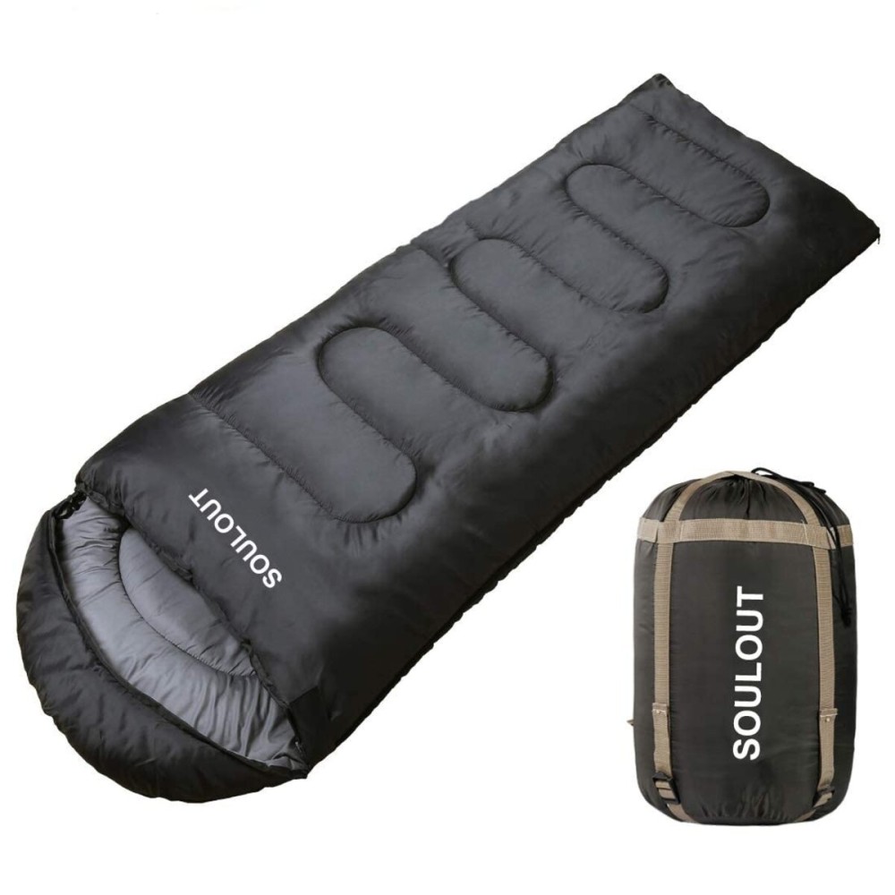3-4 Season Sleeping Bag for Adults & Kids, Lightweight Warm Cold Weather Camping Bag with Waterproof Compression Sack - Portable for Hiking, Backpacking, Traveling & Outdoor Adventures (Dark Gray)