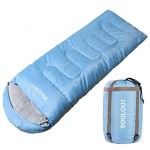 3-4 Season Sleeping Bag for Adults & Kids, Lightweight Warm Cold Weather Camping Bag with Waterproof Compression Sack - Portable for Hiking, Backpacking, Traveling & Outdoor Adventures (Sky Blue)
