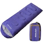 3-4 Season Sleeping Bag for Adults & Kids, Lightweight Warm Cold Weather Camping Bag with Waterproof Compression Sack - Portable for Hiking, Backpacking, Traveling & Outdoor Adventures (Purple)