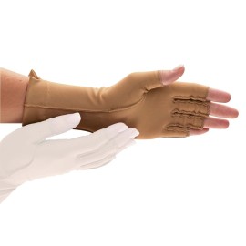 Isotoner Therapeutic Gloves, Left, Medium, Open Finger
