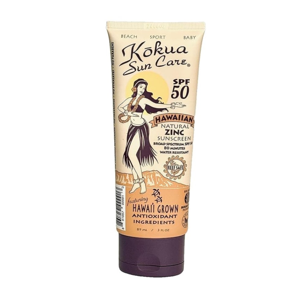 Kokua Sun Care Hawaiian Reef Safe Sunscreen SPF 50 | 3 oz | Zinc Oxide | Mineral Sunscreen | Face & Body | Moisturizing Sun Protection | Water Resistant | Chemical Free | Natural Ingredients