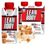 Lean Body Ready-to-Drink Salted Caramel Protein Shake, 20g Protein, Whey Blend, 0 Sugar, Gluten Free, 22 Vitamins & Minerals, (Recyclable Carton & Lid - Pack of 4)