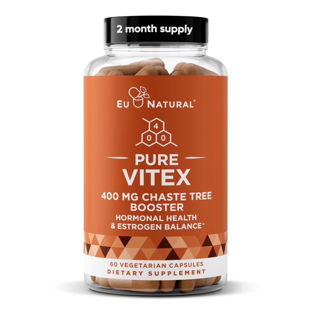 Vitex Pure 400 Mg Chasteberry - Natural PMS Support, Balance Hormones, Regulate Cycle, Promote Skin Health - Full-Spectrum & Standardized - 60 Vegan Soft Capsules