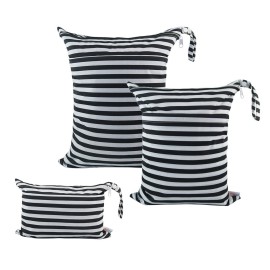 ALVABABY 3pcs Baby Cloth Diaper Wet Dry Bags Waterproof Reusable with Two Pockets Travel Beach Pool Daycare Soiled Baby Items Yoga Gym Bag for Swimsuits or Wet Clothes 3L-WB01