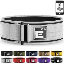 Self-Locking Weight Lifting Belt | Premium Weightlifting Belt for Serious Functional Fitness, Weight Lifting, and Olympic Lifting Athletes (Extra Large, White)