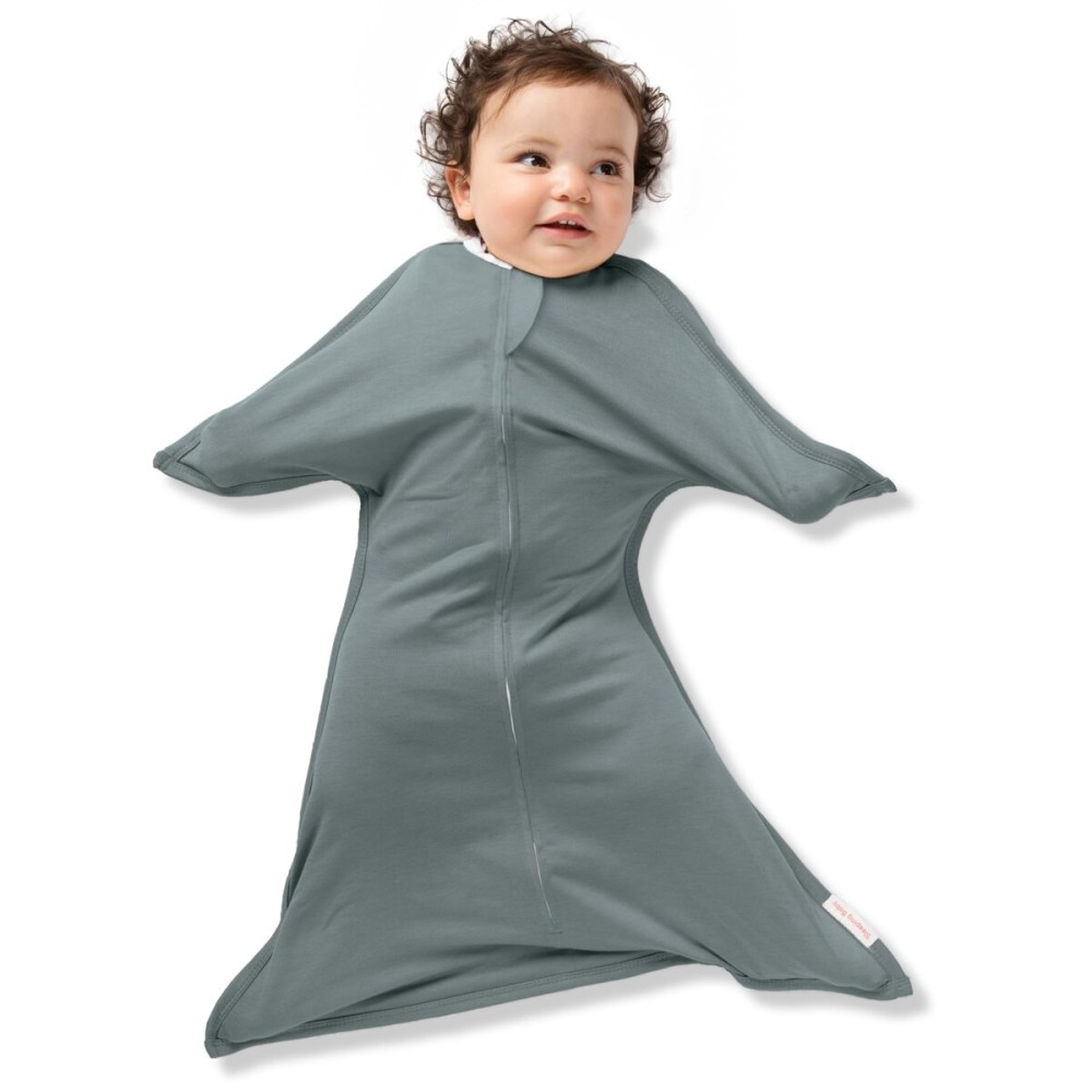 SleepingBaby Zipadee-Zip Transition Swaddle - Cozy Baby Swaddle Blanket with Zipper Convenience - Roomy Wearable Blanket for Easy Diaper Changes - Classic Grey, X-Small (3-6 Month)