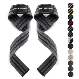 Fitgriff Lifting Wrist Straps for Weightlifting, Gym, Deadlift, Workout (Made of Premium Cotton & Padded) - Men & Women (Standard, Grey)