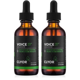 CLYOR Voice37 - Singers Voice Remedy - 2 Pack All Natural Herbal Vocal Booster Formula to Lubricate Soothe and Relieve Hoarseness Dry Itchy Throat - Enhance Singing and Speaking - 2 oz - VOICE37