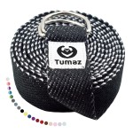 Tumaz Yoga Strap/Stretch Bands [15+ Colors, 6/8/10 Feet Options] with Extra Safe Adjustable D-Ring Buckle, Durable and Comfy Delicate Texture - Best for Daily Stretching, Physical Therapy, Fitness