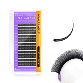 NAGARAKU Eyelash Extensions Individual Lashes 0.15 mm C curl 8mm Premium Classic Matte Black Faux Mink 16 Rows Natural Professional Beauty Salon Supplies - Purple Card