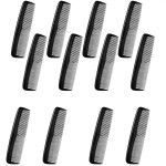 12Pcs Small Combs - Wallet Comb for Men Black Plastic Mens Combs for Hair Disposable Hair Comb Pack Barber Professional Beard Comb for Men