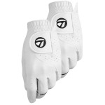 Taylormade Men\'s Stratus Tech Golf Glove (2 Pack), White, Small