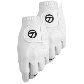 Taylormade Men\'s Stratus Tech Golf Glove (2 Pack), White, Small