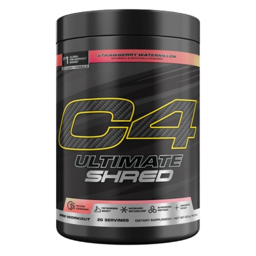 Cellucor C4 Ultimate Shred Pre Workout Powder, Fat Burner for Men & Women, Weight Loss Supplement with Ginger Root Extract, Strawberry Watermelon, 20 Servings, 12.3 Ounce (Pack of 1)
