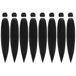 DIFUNEE Pre-stretched Braiding Hair - 24 Inch 8 Packs Natural Black Long Braiding Hair For Twist or Box Braids, Yaki Texture Hot Water Setting Synthetic Crochet Hair Extensions (24 Inch, 1B-8P)