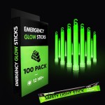 100 Ultra Bright Emergency Glow Sticks - Individually Wrapped Long Lasting Industrial Grade Glowsticks for Survival Gear, Camping Lights, Power Outages and Military Use (Green)