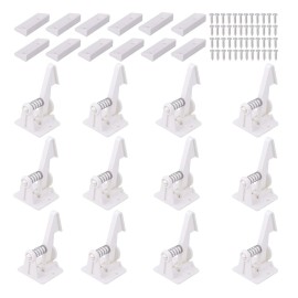 Vmaisi 12 Pack Cabinet Locks Child Safety Latches - Baby Proofing Cabinets Drawer Lock with Adhesive Easy Installation - No Drilling or Extra Screws (White)