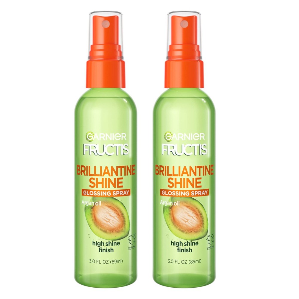 Garnier Fructis Style Brilliantine Shine Glossing Spray, All Hair Types, 3 oz. (Packaging May Vary), 2 Count
