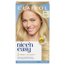 Clairol Nice\'n Easy Permanent Hair Dye, 11A Ultra Light Cool Blonde Hair Color, Pack of 1 - Packaging May Vary