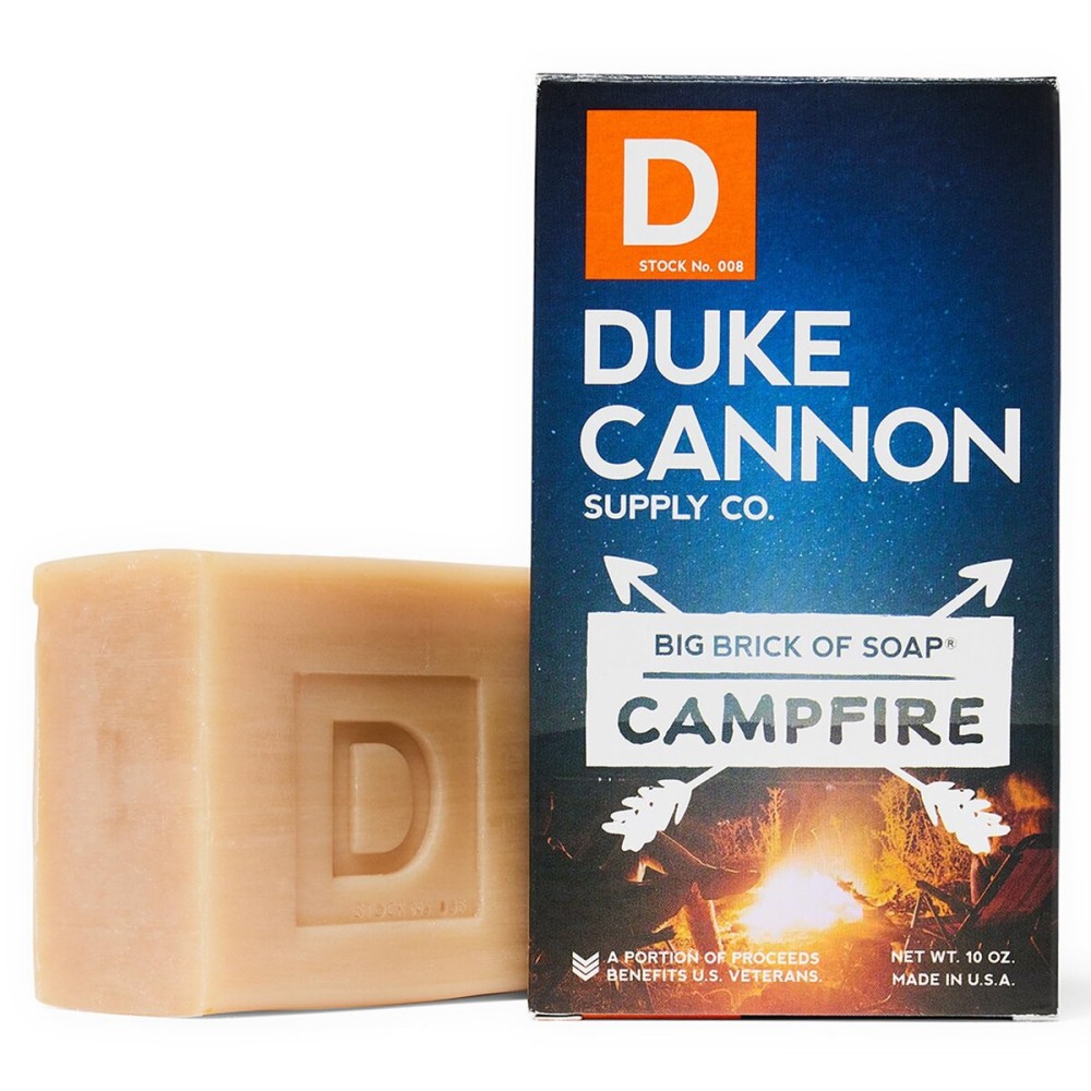 Duke Cannon Supply Co. Big Brick of Soap Bar for Men Campfire (Warm, Slightly Smoky Scent) - Extra Large, Masculine Scents, All Skin Types, 10 oz. (Pack of 1)