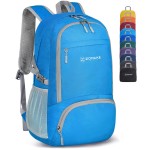 ZOMAKE Lightweight Packable Backpack 30L, Foldable Hiking Backpacks Water Resistant Compact Folding Daypack for Travel(Light Blue)