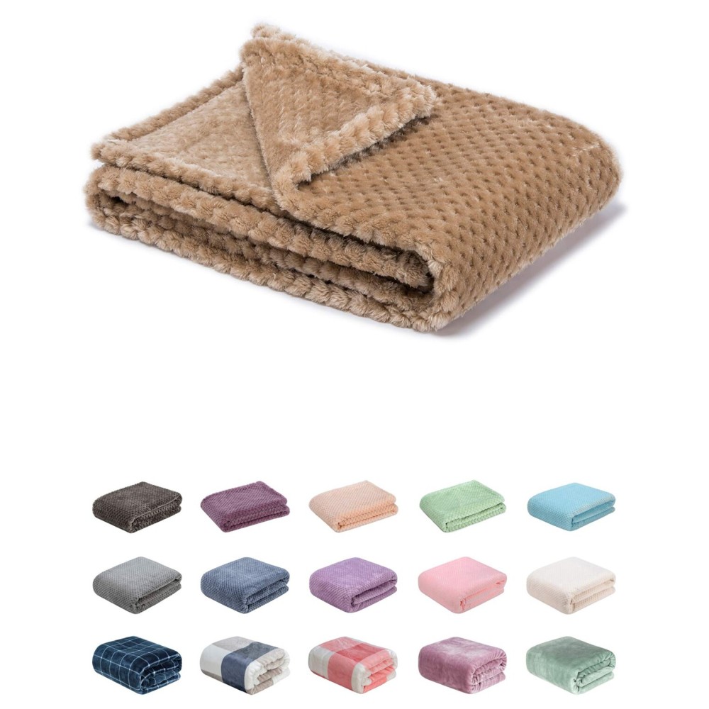 Fuzzy Blanket or Fluffy Blanket for Baby, Soft Warm Cozy Coral Fleece Toddler, Infant or Newborn Receiving Blanket for Crib, Stroller, Travel, Decorative (28Wx40L, XS-Coffee)