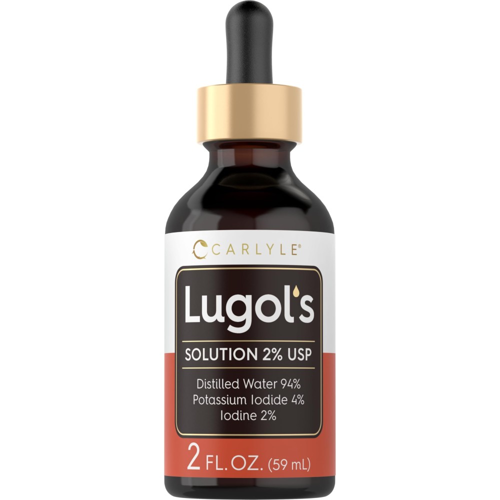 Carlyle Lugols Iodine 2 Percent 2 fl oz | Potassium Iodide and Iodine Solution 2% Liquid Drops