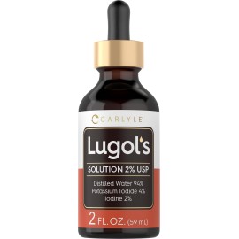 Carlyle Lugols Iodine 2 Percent 2 fl oz | Potassium Iodide and Iodine Solution 2% Liquid Drops