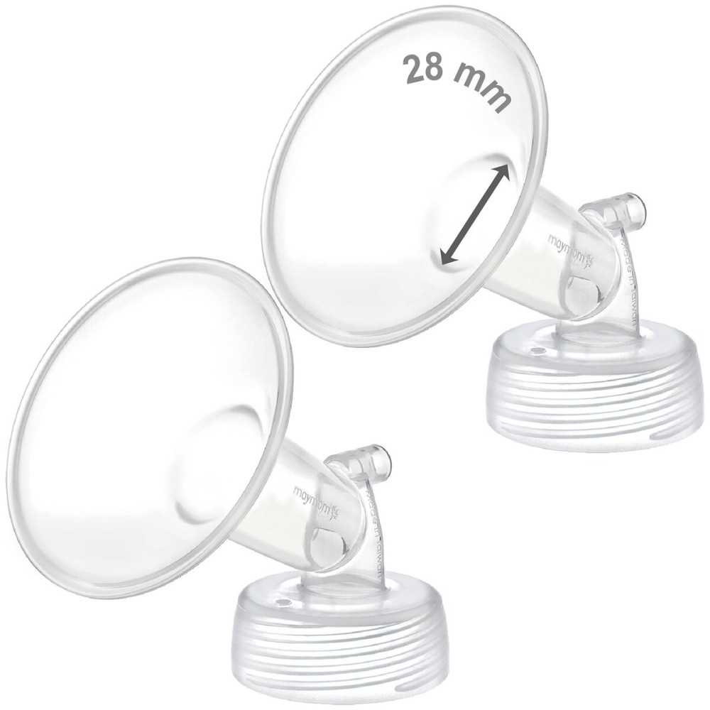 Maymom Wide Neck Pump Part Compatible with Spectra S1/S2 Pumps; Incl Wide Mouth Flange; Not Original Spectra Flange; Replaces Spectra Shield (28 mm Two Flanges)