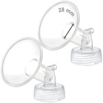 Maymom Wide Neck Pump Part Compatible with Spectra S1/S2 Pumps; Incl Wide Mouth Flange; Not Original Spectra Flange; Replaces Spectra Shield (28 mm Two Flanges)