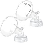 Maymom Wide Neck Pump Part for Spectra S1/S2 Pumps; Incl Wide Mouth Flange; Not Original Spectra Flange; Replaces Spectra Shield (32 mm Two Flanges)