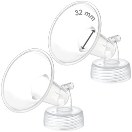 Maymom Wide Neck Pump Part for Spectra S1/S2 Pumps; Incl Wide Mouth Flange; Not Original Spectra Flange; Replaces Spectra Shield (32 mm Two Flanges)