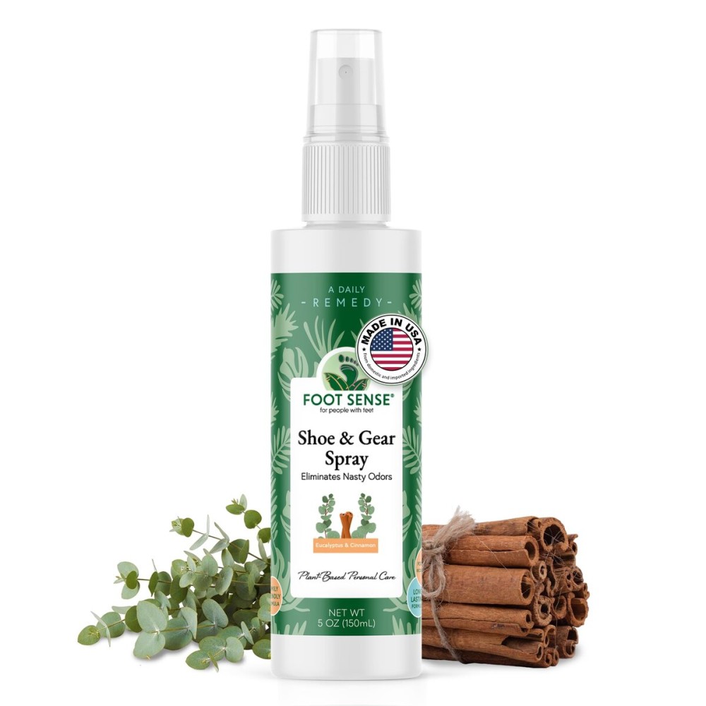 Foot Sense - Shoe Deodorizer & Foot Spray - Natural Foot & Shoe Odor Eliminator for Smelly Feet, Shoes & Sports Gear, Long-Lasting Refreshener for Adults & Kids - 5oz