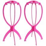 Dreamlover Short Wig Stands, Portable Collapsible Wig Dryer for Travel, Hot Pink, 2 Packs