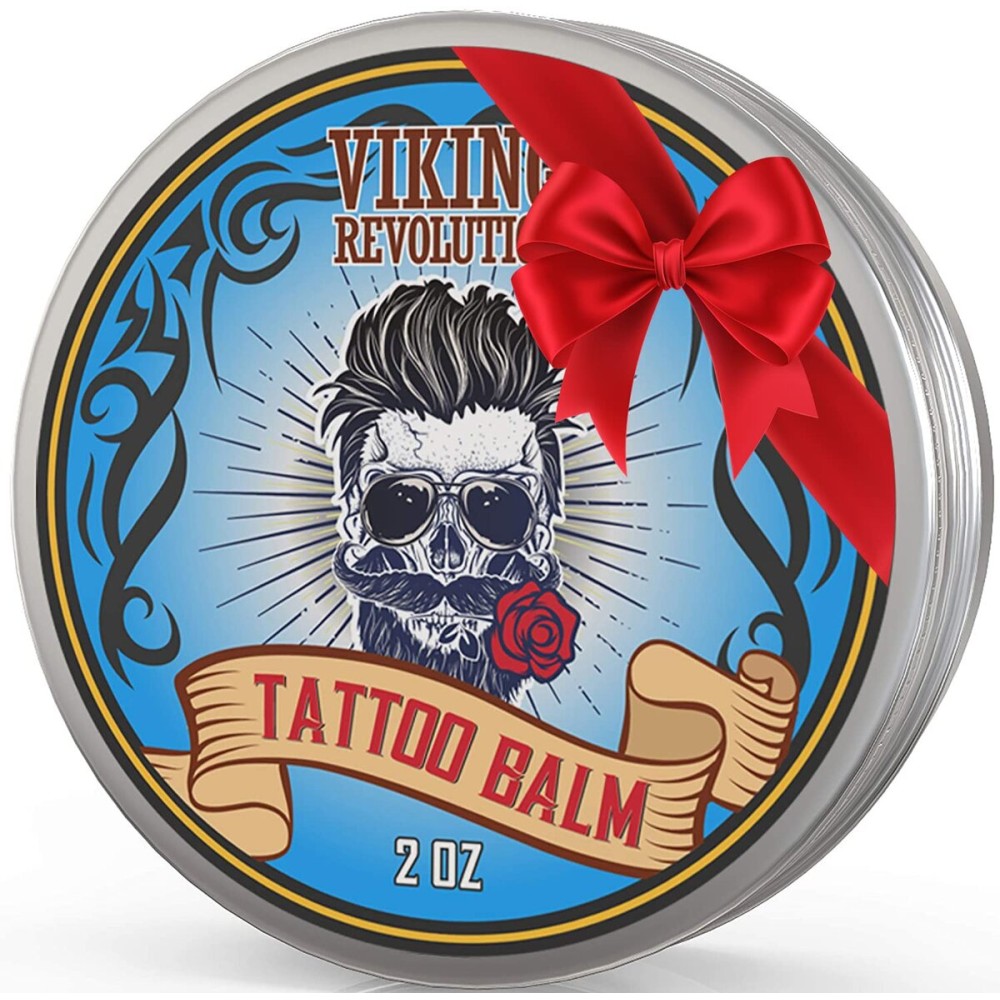 Viking Revolution Tattoo Care Balm for Before, During & Post Tattoo Safe, Natural Tattoo Aftercare Cream Moisturizing Lotion to Promote Skin Moisture, Skin Moisturizer, (2oz,1 Pack)