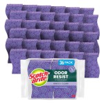 Scotch-Brite Scrub Dots Non-Scratch Scrub Sponge, Rinses Clean, For Washing Dishes and Cleaning Kitchen, 9 Packs of 4 Sponges (36 Total)